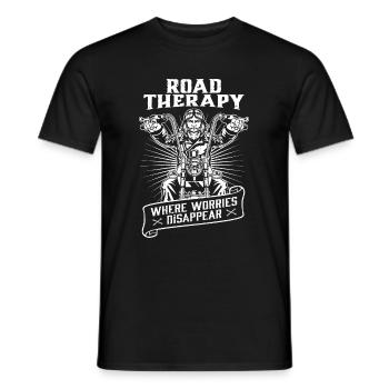 Motorrad Biker Motorbike Motorcycle Therapy - Men's T-Shirt - black - Front - AI Model Male 178 light (178cm)
