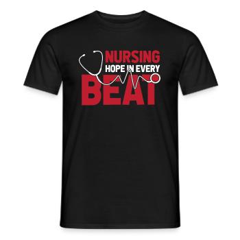 ECG de l’infirmière - T-shirt homme - noir - Devant - AI Model Male 178 light (178cm)
