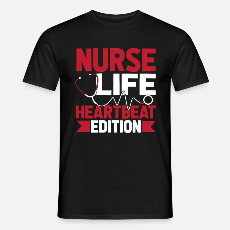 Krankenschwester Ekg - Männer T-Shirt - Schwarz
