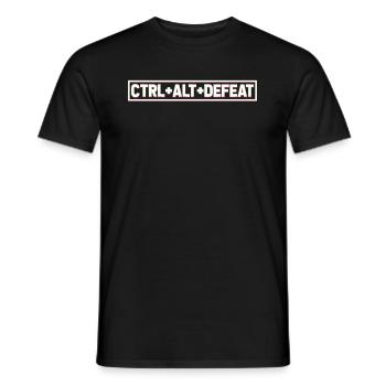Gamer Gaming Keyboard Shortcuts Ctrl Alt Defeat - Men's T-Shirt - black - Front - AI Model Male 178 light (178cm)