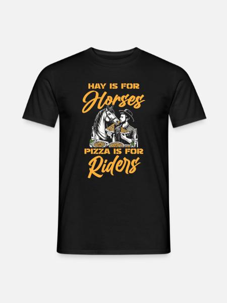 Pizza équestre pour chevaux - T-shirt homme - noir