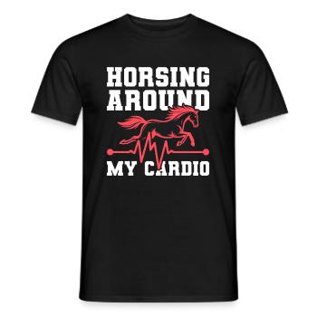 Horse Equestrian Ekg - Men's T-Shirt - black - Front - AI Model Male 178 light (178cm)