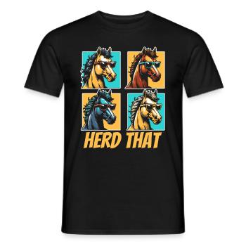 Pferd Reitsport - Männer T-Shirt - Schwarz - Vorne - AI Model Male 178 light (178cm)
