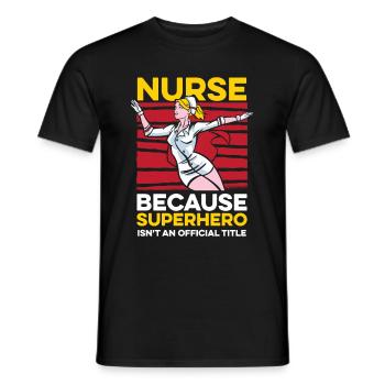 Infirmière Super-héroïne - T-shirt homme - noir - Devant - AI Model Male 178 light (178cm)