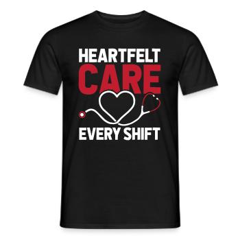 Nurse Heart - Men's T-Shirt - black - Front - AI Model Male 178 light (178cm)