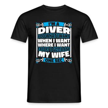 Diving Diver - Men's T-Shirt - black - Front - AI Model Male 178 light (178cm)