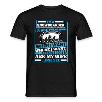 Snowboard Snowboarder - Männer T-Shirt - Schwarz - Vorne - AI Model Male 178 light (178cm)