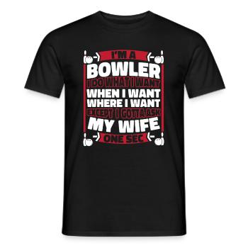 Bowling Bowlen Bowler - Männer T-Shirt - Schwarz - Vorne - AI Model Male 178 light (178cm)