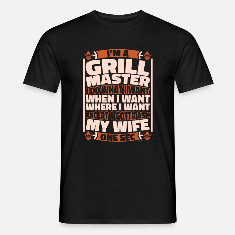 Bbq Grillen - Männer T-Shirt - Schwarz