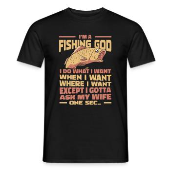 Angler Fishing - Men's T-Shirt - black - Front - AI Model Male 178 light (178cm)
