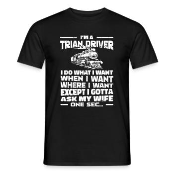 Lokführer Zugführer - Männer T-Shirt - Schwarz - Vorne - AI Model Male 178 light (178cm)