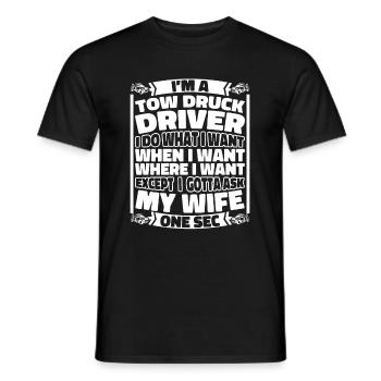 Service de remorquage de dépanneuse - T-shirt homme - noir - Devant - AI Model Male 178 light (178cm)