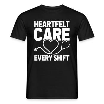 Krankenschwester Herz - Männer T-Shirt - Schwarz - Vorne - AI Model Male 178 light (178cm)