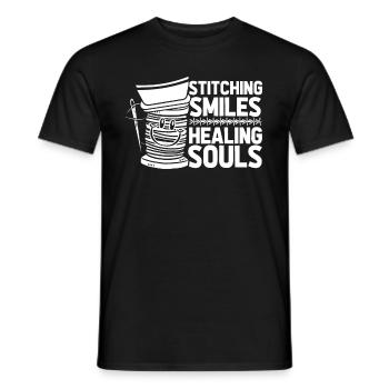Sourire d’infirmière - T-shirt homme - noir - Devant - AI Model Male 178 light (178cm)