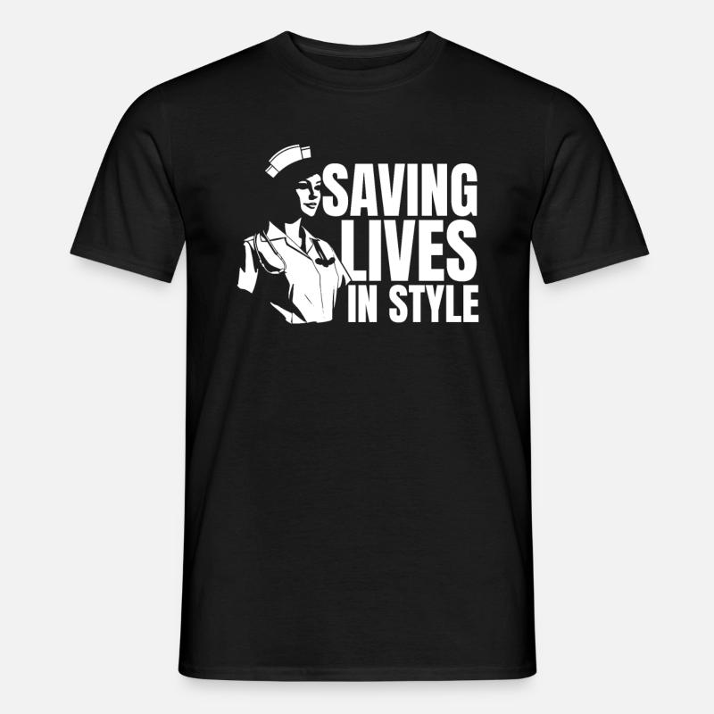 Krankenschwester Mode - Männer T-Shirt - Schwarz