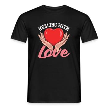 Krankenschwester Liebesherz - Männer T-Shirt - Schwarz - Vorne - AI Model Male 178 light (178cm)