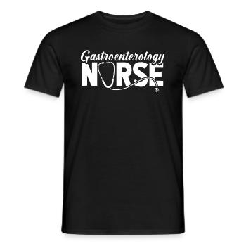 Krankenschwester Infirmière en gastro-entérologie - T-shirt homme - noir - Devant - AI Model Male 178 light (178cm)