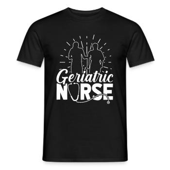 Nurse Old Geriatric Nurse - Men's T-Shirt - black - Front - AI Model Male 178 light (178cm)