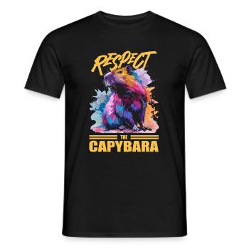 Capybara Wasserschwein - Männer T-Shirt - Schwarz - Vorne - AI Model Male 178 light (178cm)
