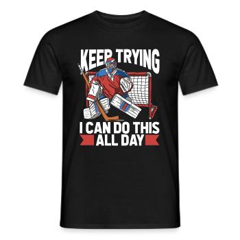 Eishockey Torwart - Männer T-Shirt - Schwarz - Vorne - AI Model Male 178 light (178cm)