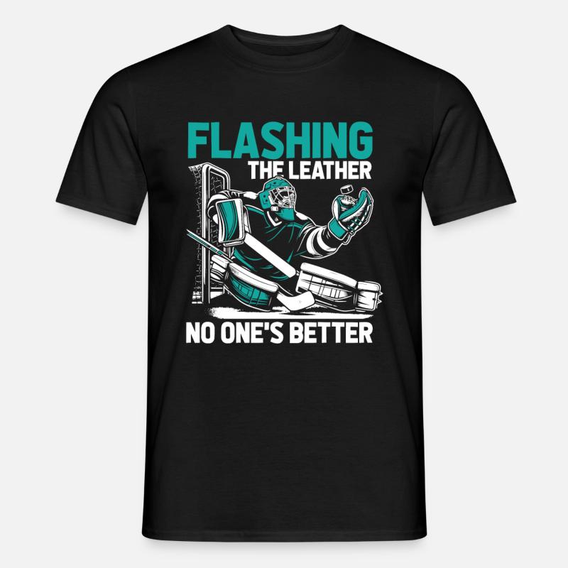 Eishockey Torwart Torwarthandschuh - Männer T-Shirt - Schwarz