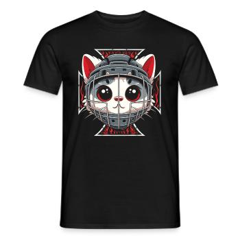 Masque de hockey sur glace Gardien de but Cats - T-shirt homme - noir - Devant - AI Model Male 178 light (178cm)