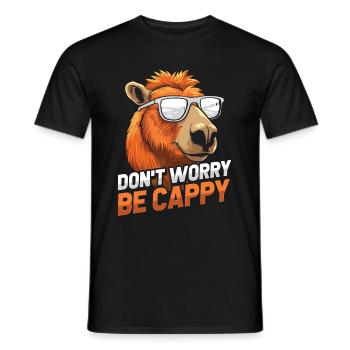 Capybara Capybara Ne vous inquiétez pas, soyez cappécien - T-shirt homme - noir - Devant - AI Model Male 178 light (178cm)