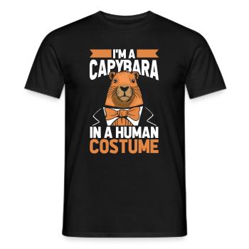 Déguisement Capybara Capybara - T-shirt homme - noir - Devant - AI Model Male 178 light (178cm)