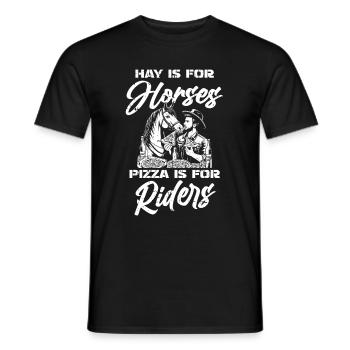Pferd Reitsport Pizza - Männer T-Shirt - Schwarz - Vorne - AI Model Male 178 light (178cm)