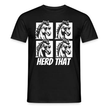 Horse Equestrian Sports - Men's T-Shirt - black - Front - AI Model Male 178 light (178cm)