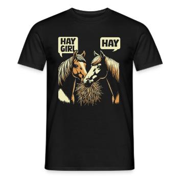 Horse Equestrian Sports - Men's T-Shirt - black - Front - AI Model Male 178 light (178cm)