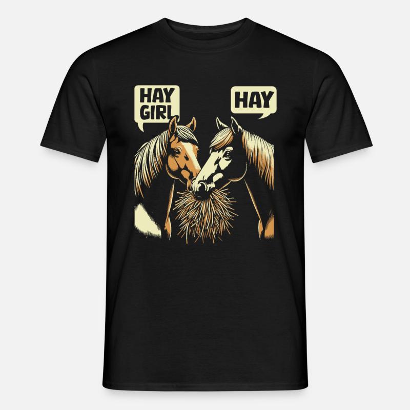 Pferd Reitsport - Männer T-Shirt - Schwarz