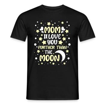 Lune Luna Amour Lune Maman - T-shirt homme - noir - Devant - AI Model Male 178 light (178cm)