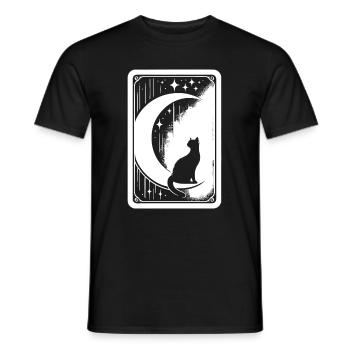 Mond Tarot Katze Moon Cat - Men's T-Shirt - black - Front - AI Model Male 178 light (178cm)