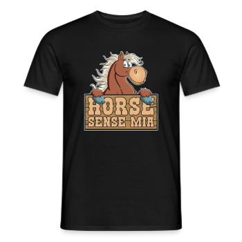 Pferd Reitsport - Männer T-Shirt - Schwarz - Vorne - AI Model Male 178 light (178cm)