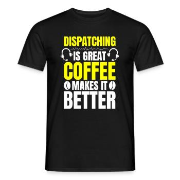 Notruf Leitstelle Einsatzzentrale - Männer T-Shirt - Schwarz - Vorne - AI Model Male 178 light (178cm)