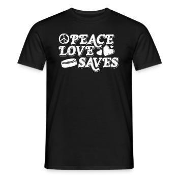 Gardien de but de hockey sur glace Peace Love Hockey - T-shirt homme - noir - Devant - AI Model Male 178 light (178cm)
