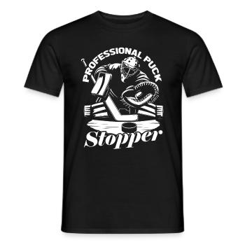 Hockey sur glace gardien de but Puck de gardien de but Rondelle de hockey - T-shirt homme - noir - Devant - AI Model Male 178 light (178cm)