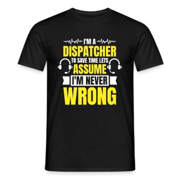 Notruf Leitstelle Einsatzzentrale - Männer T-Shirt - Schwarz - Vorne - AI Model Male 178 light (178cm)