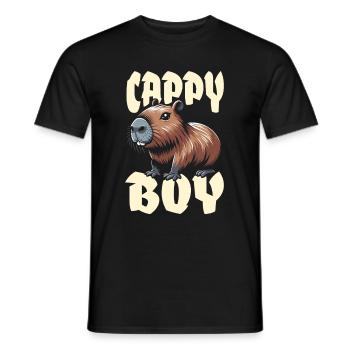 Capybara Wasserschwein Cappy Boy - T-shirt homme - noir - Devant - AI Model Male 178 light (178cm)