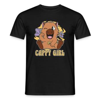 Capybara Wasserschwein Cappy Girl - T-shirt homme - noir - Devant - AI Model Male 178 light (178cm)