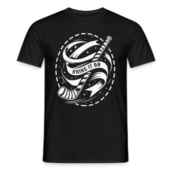 Bâton de hockey sur glace gardien de but - T-shirt homme - noir - Devant - AI Model Male 178 light (178cm)