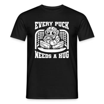 Hockey sur glace gardien de but Puck de gardien de but - T-shirt homme - noir - Devant - AI Model Male 178 light (178cm)