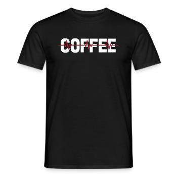 Coffee Cafe Ekg Heartbeat - T-shirt homme - noir - Devant - AI Model Male 178 light (178cm)