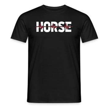 Cheval Équitation Ekg Heartbeat - T-shirt homme - noir - Devant - AI Model Male 178 light (178cm)