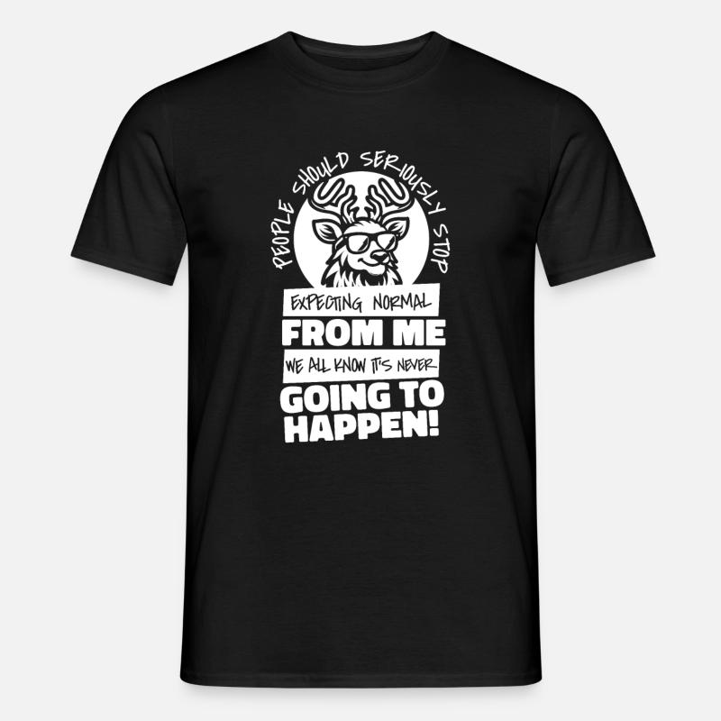 Hirsch - Männer T-Shirt - Schwarz