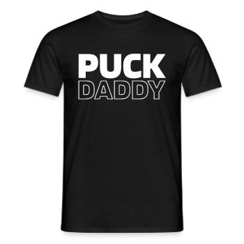 Hockey sur glace gardien Puck Daddy - T-shirt homme - noir - Devant - AI Model Male 178 light (178cm)