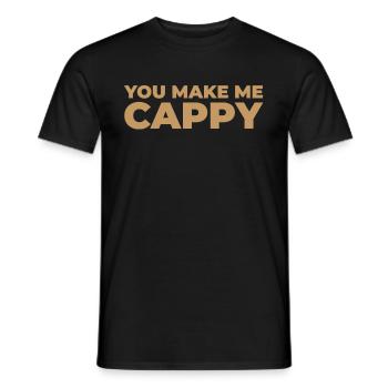 Capybara Capybara Ne vous inquiétez pas, soyez cappécien - T-shirt homme - noir - Devant - AI Model Male 178 light (178cm)