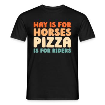 Pferd Reitsport Pizza - Männer T-Shirt - Schwarz - Vorne - AI Model Male 178 light (178cm)