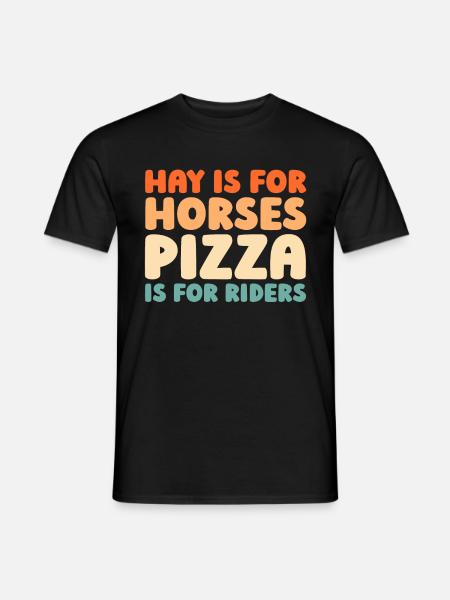 Pferd Reitsport Pizza - Männer T-Shirt - Schwarz